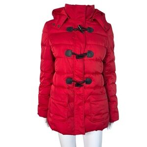 Saint James Red PufferJacket Down Pea Coat Size Small